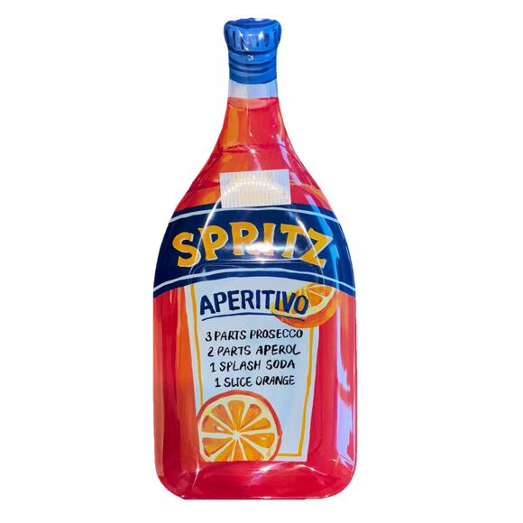 Bella Lux Aperol Spritz Melamine Serving Tray 8.5"x19.5" Platter Large Orange - Picture 1 of 4